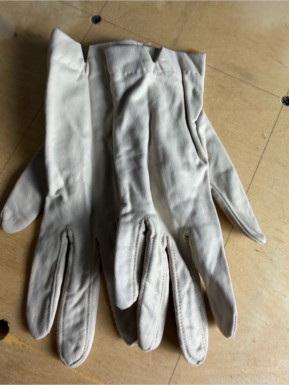 Classic Cream cotton gloves with fleece inside